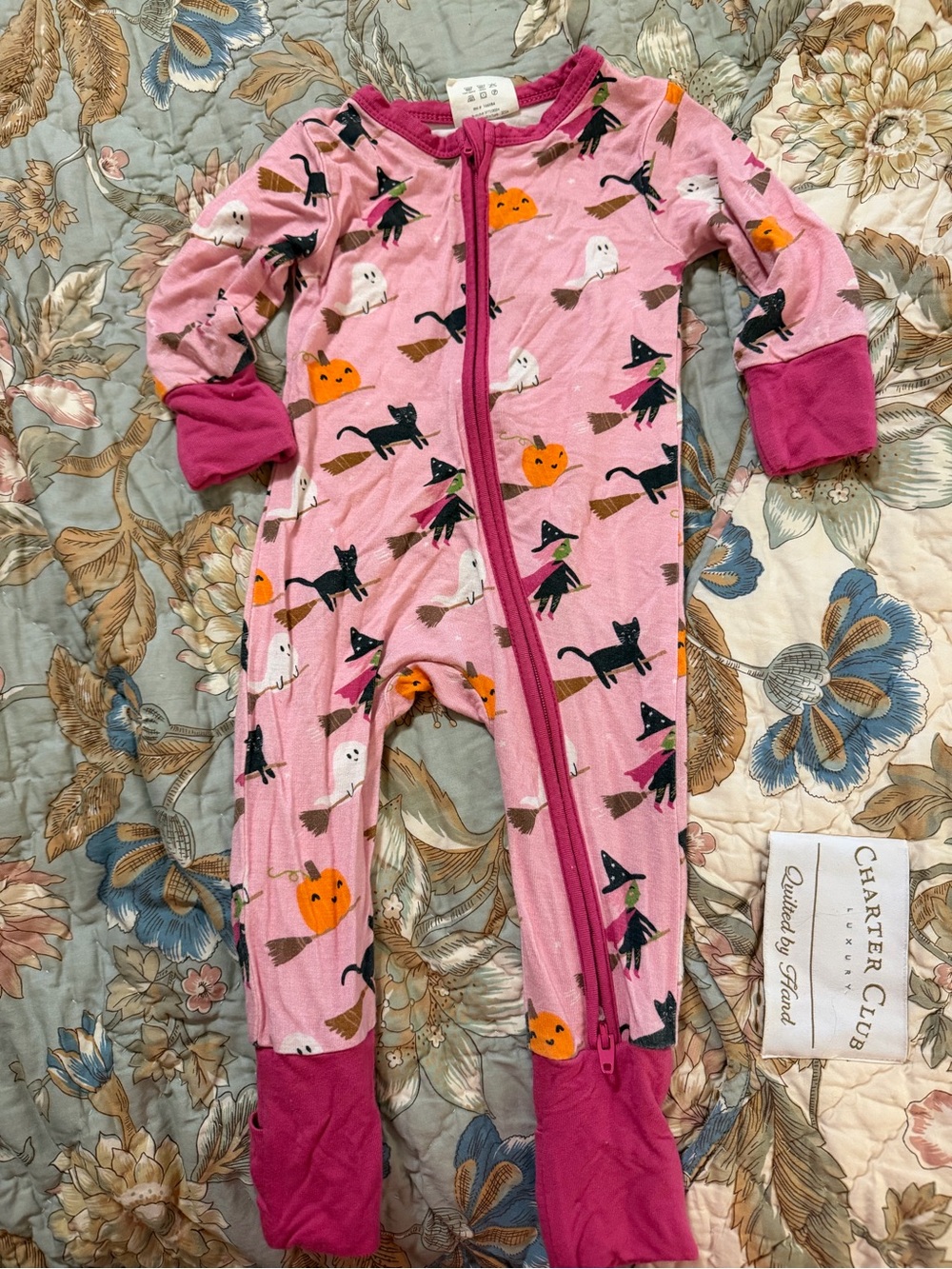 Spearmint Love Halloween Bamboo Convertible Footie